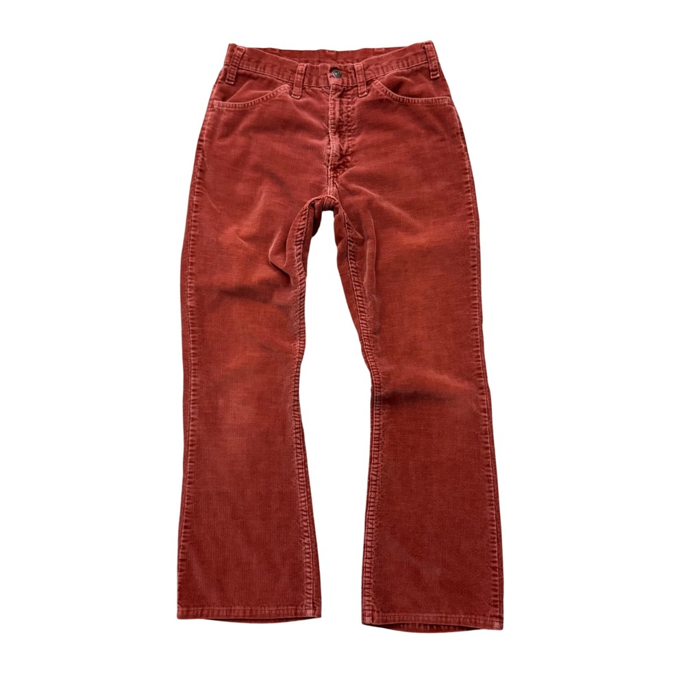 Vintage 70s Levis Corduroy Pants Rust Orange Bootcut White Tab